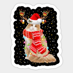 Norwegian Forest Cat Christmas Sticker